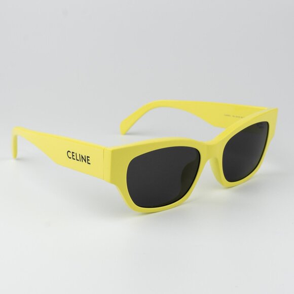 Celine MONOCHROMS Men Sunglasses Lime Green Grey Cat Eye CL40197U 93A BRAND NEW - Picture 3 of 12